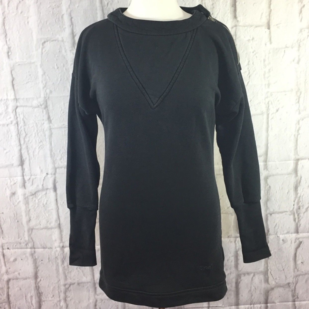 DIESEL Black Sweatshirt with Zippered Shoulder